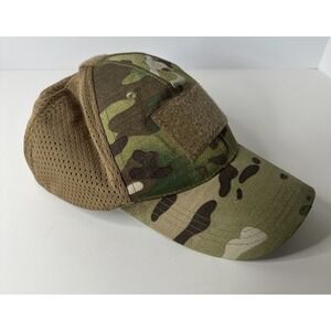 Eagle Crest Camo Patchwork Tactical Hat Excellent Condition Mesh Back/Adjustable